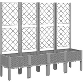 vidaXL Jardinera Con Enrejado Pp Gris Claro 160x40x142 Cm Vidaxl