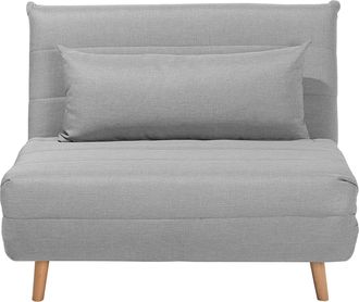 Beliani Beliani - Sof&aacute; Cama Peque&ntilde;o De Tela Gris Claro 1 Plaza Cama Plegable Sin Brazos Estilo Escandinavo Setten