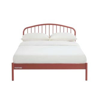 Pantone Cama 140x190 de metal terracota con somier incluido