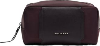 Piquadro Tassen, Dames, Rood, ONE Size, Leer, Lyra Kleine Toilettas in Waterafstotende Stof