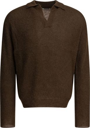 Auralee Alpaca V-Neck Sweater