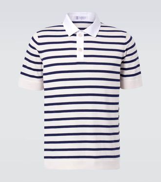 Brunello Cucinelli Striped cotton polo shirt