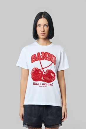 Ganni Basic Cotton Jersey Cherry With Caviar