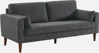 Sweeek Sof&aacute; De Madera De Hevea Y Tela Chenilla, 3 Plazas