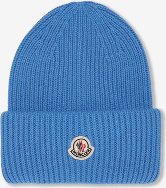 Moncler Strickmütze mit besticktem Logo