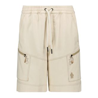 Moncler Korte Broeken, Heren, Beige, M, Katoen, Beige Cargo Shorts Lente-Zomer 2025