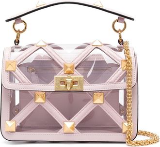 Valentino Garavani medium Roman Stud cross body bag - women - PVC/Metal/Lamb Skin/Lamb Skin - One Size - Pink