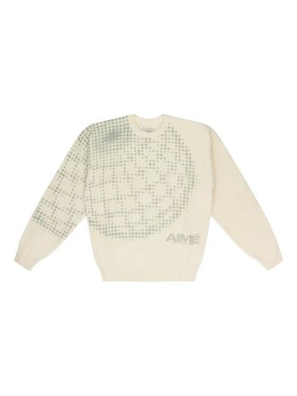Aimé Leon Dore geo-print crewneck sweater - men - Fabric - S - Neutrals