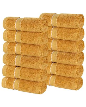 Superior Set of 12 Niles Giza Cotton Dobby Ultra-Plush Thick Soft Absorbent Washcloths