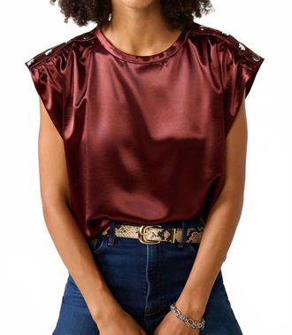 M&eacute;lissa Nepton Randy Satin Blouse In Burgundy