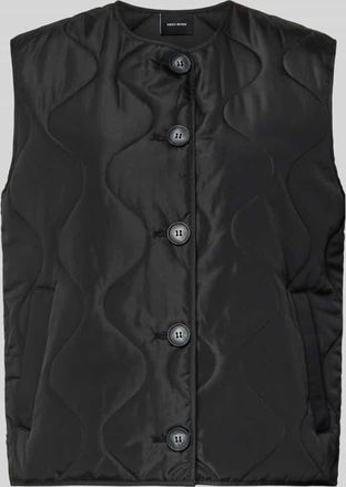 Vero Moda Regular Fit Steppweste mit einreihiger Knopfleiste Modell MILLIE in Black, Gr&ouml;&szlig;e XL