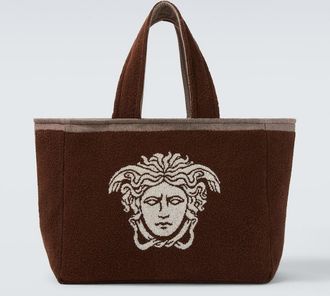 Versace Medusa cotton-terry jacquard tote bag