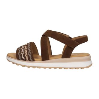 Gabor Schoenen, Dames, Bruin, 44 EU, Linnen, 848 Sandalen