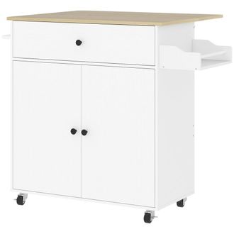 HOMCOM Isla de cocina 106x42x87 cm blanco