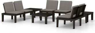 vidaXL Vidaxl - Set Divani Da Giardino Con Cuscini 6 Pz In Plastica Grigio
