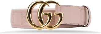 Gucci Gewatteerde leren riem met GG-motief - Dames - Riemen - Roze - 65 CM - Accessoires