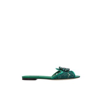 Dolce & Gabbana Regenboog slides - Dames - Sandalen - Groen - 36 EU - Schoenen
