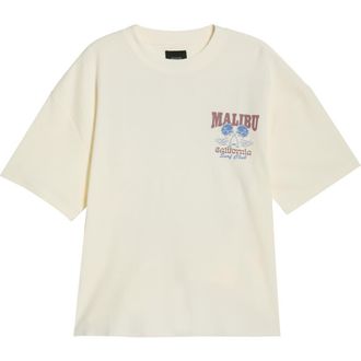PacSun Malibu Waffle Knit T-Shirt in Cream at Nordstrom, Size Medium