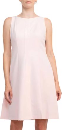 T Tahari Sleeveless Banded Zipper Back Crepe Dress In Lovers Knot