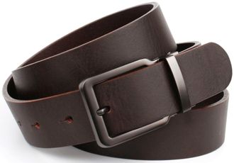 Anthoni Crown Lederg&uuml;rtel ANTHONI CROWN, Herren, Gr. 85, braun, Leder, unifarben, G&uuml;rtel Lederg&uuml;rtel, 3,5 cm breiter Casual-Volllederg&uuml;rtel
