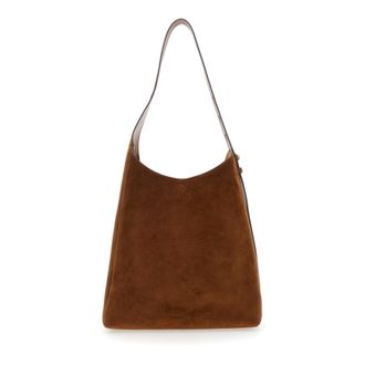 Tory Burch Romy Brown Shoulder Bag With Adjustable Shoulder Bag In Suede Woman