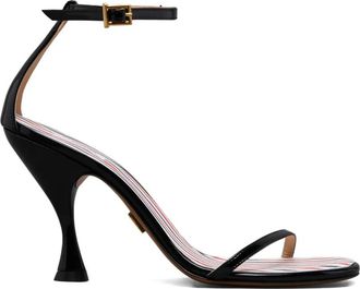 Thom Browne stripe-detail sandals - women - Patent Calf Leather/Calf Leather/Goat Skin/Lambskin - 36 - Black