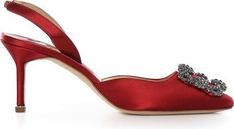 Manolo Blahnik Hangisli Satin Slingback