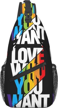 Generic Pride Rainbow Gay Love Is Love Pride Day Sling Bag Trendy Cross Body Bag Anti Theft Backpack For Women Outdoors Camping