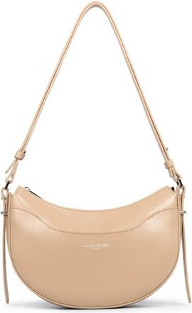 Lancaster Suave Ace Halve Maan Rits Tas - Dames - Schoudertassen - Beige - ONE Size - Leer - Tassen