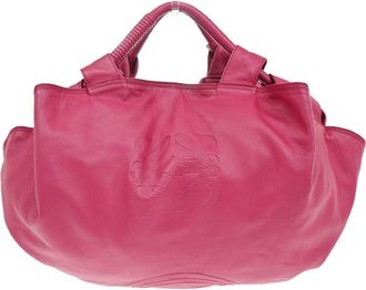 Loewe Anagram Logo Nappa Aire Hand Bag Leather Pink Leather Handbag (Pre-Owned)