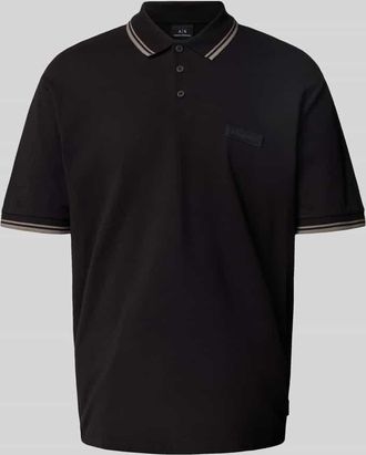 A|X Armani Exchange Regular Fit Poloshirt mit Knopfleiste in Black, Größe XL