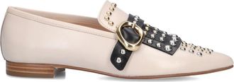 Pertini Beige Loafers voor Stijlvolle Zomer - Dames - Loafers - Beige - 38 EU - Leer - Schoenen
