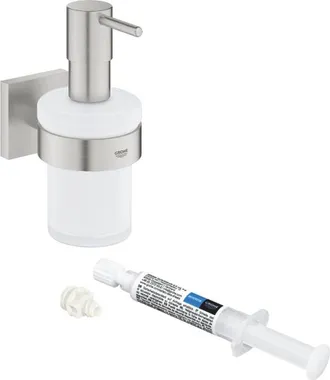GROHE Dispensador De Jab&oacute;n Con Soporte Grohe Start Cube Supersteel + Grohe Quickglue A1 Para Acceso Con Placa De Fijaci&oacute;n
