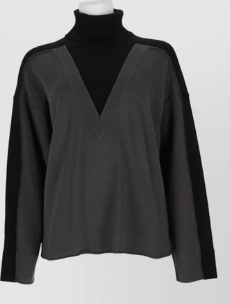 Maison Margiela merino wool two-tone high-neck sweater