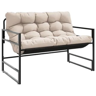 vidaXL Vidaxl Panchina Da Giardino Con Cuscino Tortora 113 Cm In Acciaio