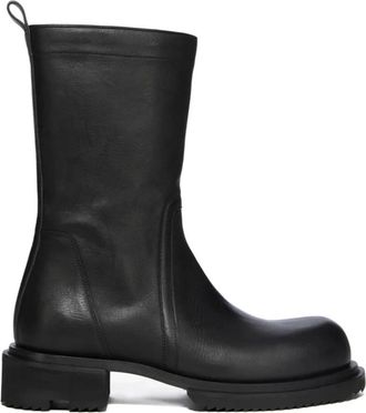 Rick Owens Creeper Elastische Laarzen - Heren - Hoge Laarzen - Zwart - 43 EU - Leer - Schoenen