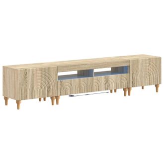 vidaXL Conjunto De 3 Muebles Para Tv Con Led Roble Sonoma Vidaxl