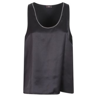 PESERICO Mouwloze top - Dames - Tops - Blauw - Maat: L
