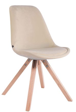 Clp Clp - Sedia Toulouse In Velluto Gambe Quadrate Crema Natura