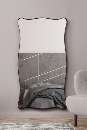 MirrorOutlet New Black Metal Rectangular Wall Mirror 71 X 39 (180CM X 100CM) | Size: 1 Pack