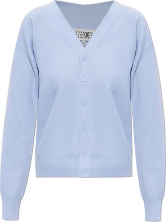 Maison Margiela Top met Decoratieve Knopen - Dames - Vesten - Blauw - M - Katoen - Truien & Vesten
