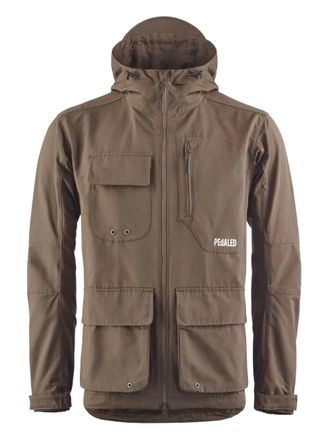 PEdALED embroidered-logo hooded jacket - Brown