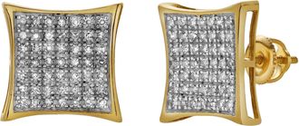LuvMyJewelry Garoa 10K Yellow Gold Diamond Unisex Earrings - 0.35 Cts