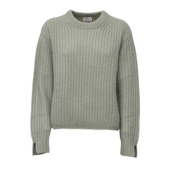 Allude Ribbed Cashmere Silk Boxy Crewneck Sweater