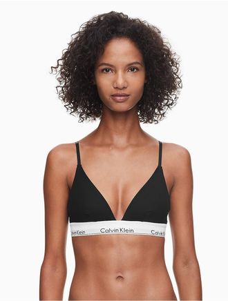 Calvin Klein Womens Icon Cotton Modal Unlined Triangle Bralette - Black - XS