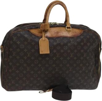 Louis Vuitton Tweedehands Canvas Louis Vuitton tassen - Dames - Vintage Weekendtas - Bruin - ONE Size - Leer - Vintage