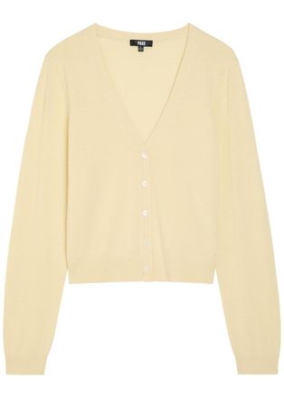 Paige Brioche Cashmere Cardigan - Yellow - S (UK8-10 / S)