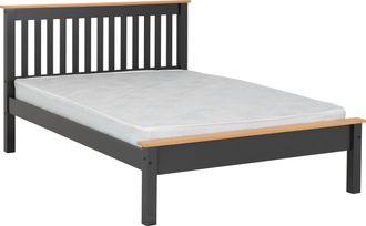 Seconique MONACO 46 LOW END BED - DARK GREY/OAK EFFECT - SECONIQUE | TJ Hughes Grey