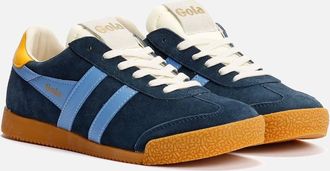 Gola Womens Gola Elan Suede Womens Navy/Vista Blue/Sun Trainers - Size: UK 6 / eu 40 / us 7