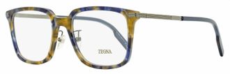 Ermenegildo Zegna Mens Stepped Browline Eyeglasses EZ5265-H 055 Blue Havana 54mm